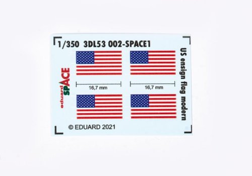 Go to product EDUARD 3DL53002 - 1:350 US ensign flag modern Space 3D Decals + PE