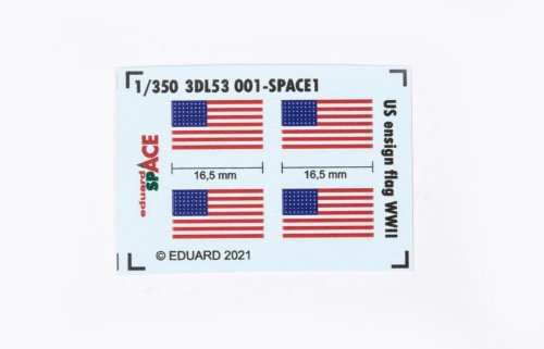Go to product EDUARD 3DL53001 - 1:350 US ensign flag WWII Space 3D Decals + PE