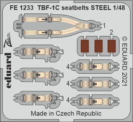 Go to product EDUARD FE1233 - 1:48 TBF-1C seatbelts - Steel