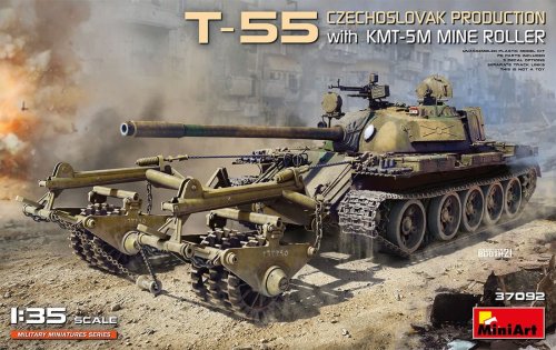 Go to product MINIART 37092 - 1:35 T-55 Czechoslovak production with KMT-5M mine roller