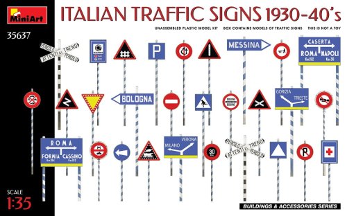 Go to product MINIART 35637 - 1:35 Italian Traffic Signs 1930-40s