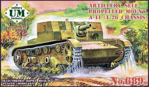 Go to product UNIMODELS UM-MT 689-01 - 1:72 Artillery SP mount AT-1 (T-26 chassis) w/ plastic tracks