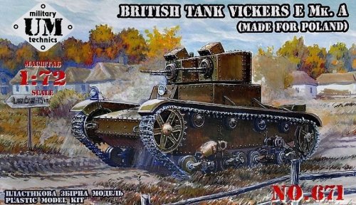 Go to product UNIMODELS UM-MT 671 - 1:72 British Tank Vickers E Mk. A Made for Poland