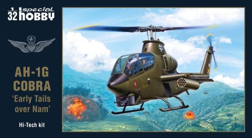 Go to product SPECIAL HOBBY 32082 - 1:32 AH-1G Cobra Early Tails over Vietnam Hi-Tech Kit