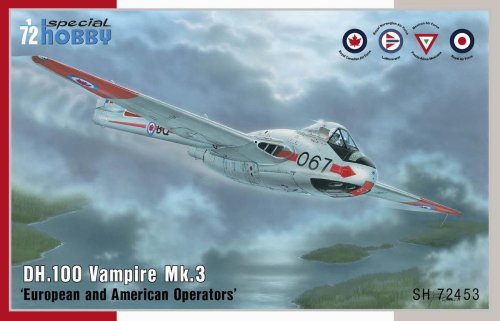 Go to product SPECIAL HOBBY 72453 - 1:72 DH.100 Vampire Mk.3 European and American Operators