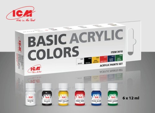 Go to product ICM 3010 - Basic Acrylic Colors Paint Set 6 x 12 ml