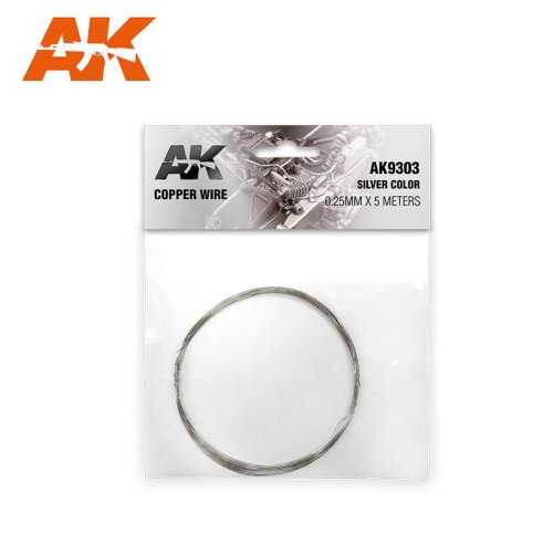 Go to product AK INTERACTIVE 9303 - Drut miedziany 0.25mm x 5m srebrny