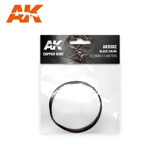 Go to product AK INTERACTIVE 9302 - Drut miedziany 0.25mm x 5m czarny