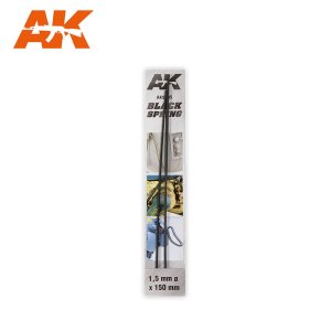 AK INTERACTIVE 9195 - Sprężyny czarne 1.5mm Ø - 2 szt x 15 cm
