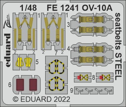 Go to product EDUARD FE1241 - 1:48 OV-10A seatbelts - Steel
