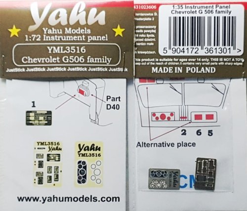 Go to product YAHU YML3516 - 1:35 Chevrolet G506 family tablica przyrządów
