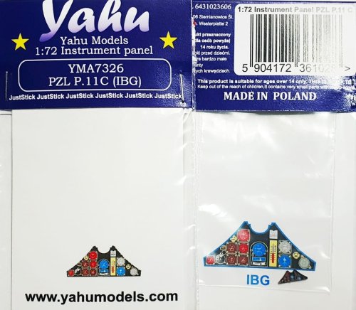 Go to product YAHU YMA7326 - 1:72 PZL P.11C tablica przyrządów