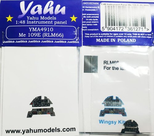 Go to product YAHU YMA4910 - 1:48 Messerschmitt Me 109 E (RLM66) tablica przyrządów