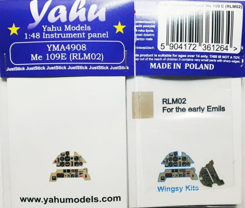 Go to product YAHU YMA4908 - 1:48 Messerschmitt Me 109 E (RLM02) tablica przyrządów