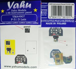 YAHU YMA4907 - 1:48 P-51D Late tablica przyrządów