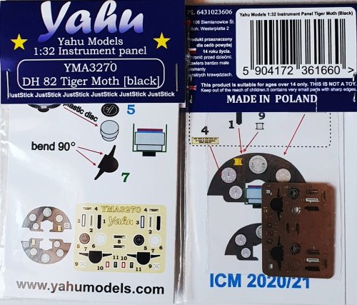 Go to product YAHU YMA3270 - 1:32 Tiger Moth (black) tablica przyrządów