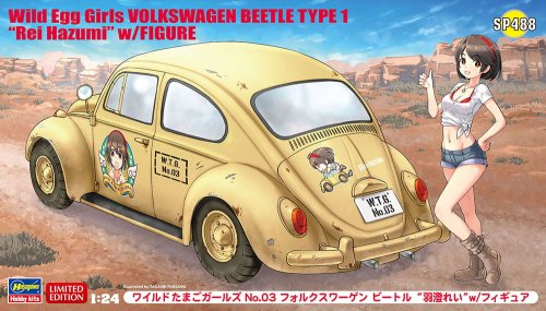 Go to product HASEGAWA SP488 52288 - 1:24 Wild Egg Girls Volkswagen Beetle Type 1 Rei Hazumi w/Figure