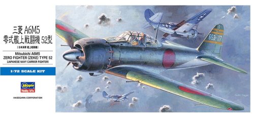 Go to product HASEGAWA D22 00452 - 1:72 Mitsubishi A6M5 Zero Fighter Zeke Type 52
