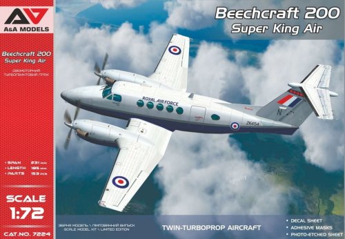Go to product A&A MODELS 7224 - 1:72 Beechcraft 200 Super King Air