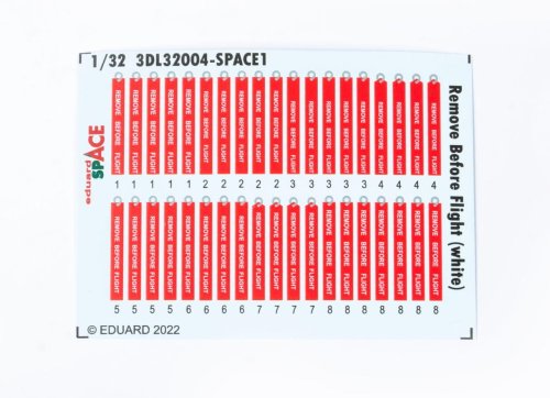 Go to product EDUARD 3DL32004 - 1:32 Remove Before Flight (white) Space 3D Decals