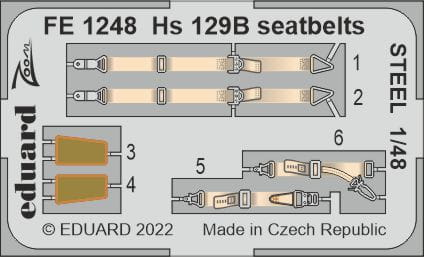 Go to product EDUARD FE1248 - 1:48 Hs 129B seatbelts - Steel