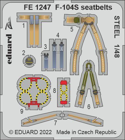 Go to product EDUARD FE1247 - 1:48 F-104S seatbelts - Steel