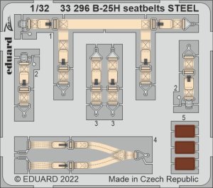 EDUARD 33296 - 1:32 B-25H seatbelts - Steel