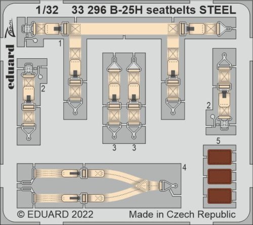 Go to product EDUARD 33296 - 1:32 B-25H seatbelts - Steel