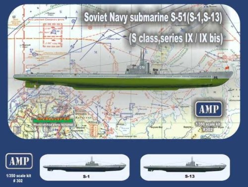 Go to product AMP 302 - 1:350 Soviet Navy submarine S-51 (S-1, S-13)