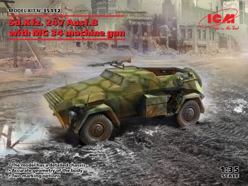 Go to product ICM 35112 - 1:35 Sd.Kfz. 247 Ausf.B with MG 34 machine gun
