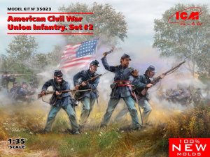 ICM 35023 - 1:35 American Civil War Union Infantry. Set #2, 6 x 12 ml
