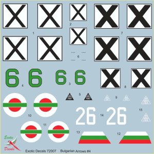 Exotic Decals 72007 - 1:72 Bulgarian Arrows #4 Bf 109 G in Bulgarian service - part 1
