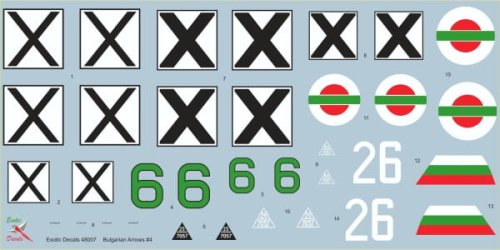 Go to product Exotic Decals 48007 - 1:48 Bulgarian Arrows #4 Bf 109 G in Bulgarian service - part 1