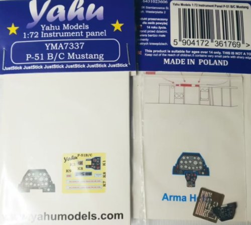 Go to product YAHU YMA7337 - 1:72 P-51 B/C Mustang instrument panel