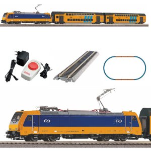 PIKO 97939 H0 Kolejka elektryczna NS z lokomotywą elektryczną i wagonami piętrowymi