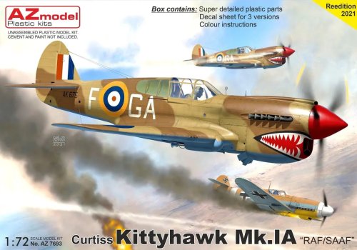 Go to product AZ Model AZ 7693 - 1:72 Curtiss Kittyhawk Mk.Ia RAF/SAAF