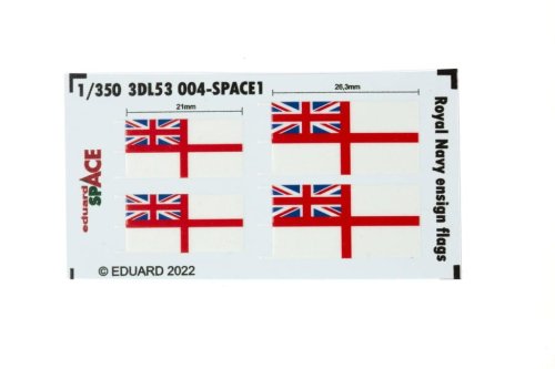 Go to product Eduard 3DL53004 - 1:350 Royal Navy ensign flags Space 3D Decals