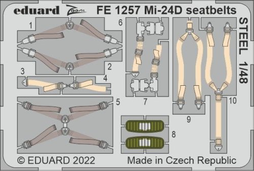 Go to product Eduard FE1257 - 1:48 Mi-24D seatbelts - Steel