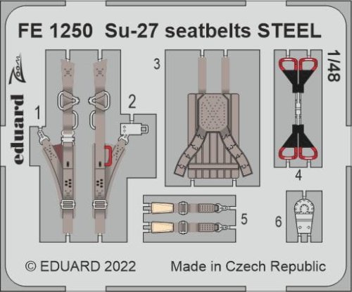 Go to product Eduard FE1250 - 1:48 Su-27 seatbelts - Steel