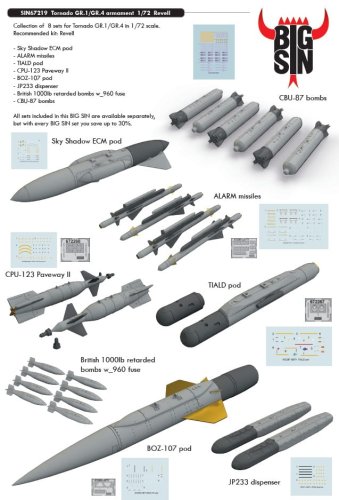 Go to product Eduard SIN67219 - 1:72 Tornado GR.1/GR.4 armament