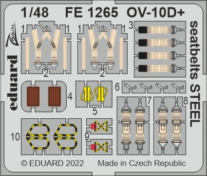 Go to product Eduard FE1265 - 1:48 OV-10D+ seatbelts - Steel