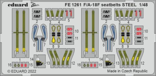 Go to product Eduard FE1261 - 1:48 F/A-18F seatbelts - Steel
