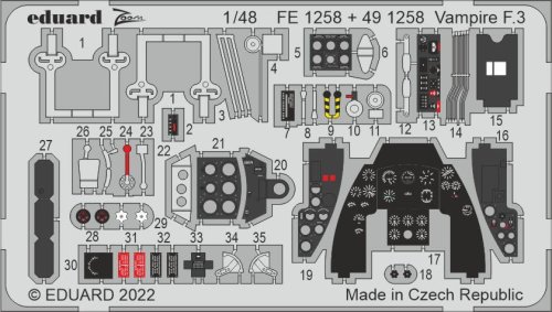 Go to product Eduard FE1258 - 1:48 Vampire F.3