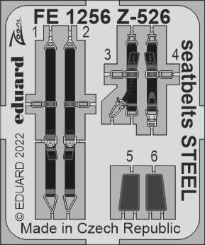 Go to product Eduard FE1256 - 1:48 Z-526 seatbelts - Steel