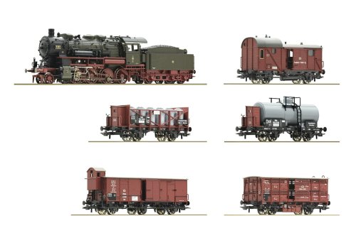 Go to product Roco 61480 H0 - Zestaw Pruski pociąg towarowy, parowóz G 8.2 i 5 wagonów