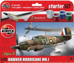 AIRFIX 55111A - 1:72 Hawker Hurricane Mk.I model z farbami