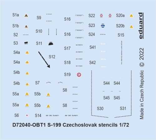 Go to product Eduard D72040 - 1:72 S-199 Czechoslovak stencils