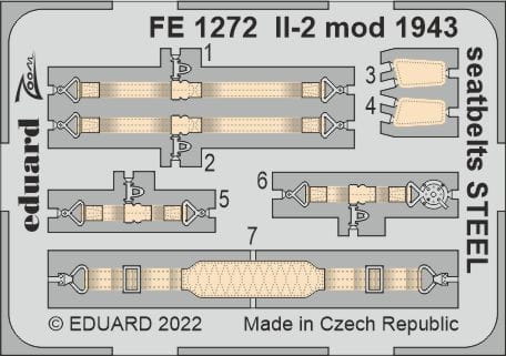 Go to product Eduard FE1272 - 1:48 Il-2 mod. 1943 seatbelts - Steel