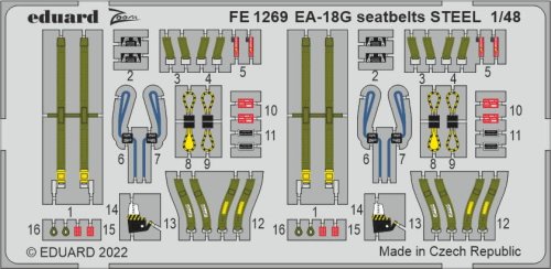 Go to product Eduard FE1269 - 1:48 EA-18G seatbelts - Steel