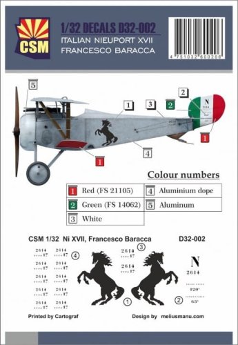 Go to product Copper State Models CSM D32-002 - 1:32 Italian Nieuport XVII Francesco Baracca